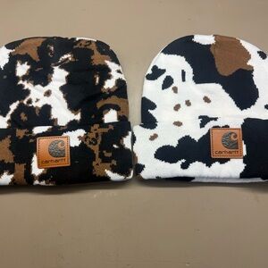 New In Bag Lot Of 2 Carharrt Camo Brown Black White Beanies